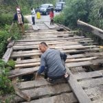 Jembatan Lintas Gegarang Jagong Jeget Aceh Tengah Rusak Parah