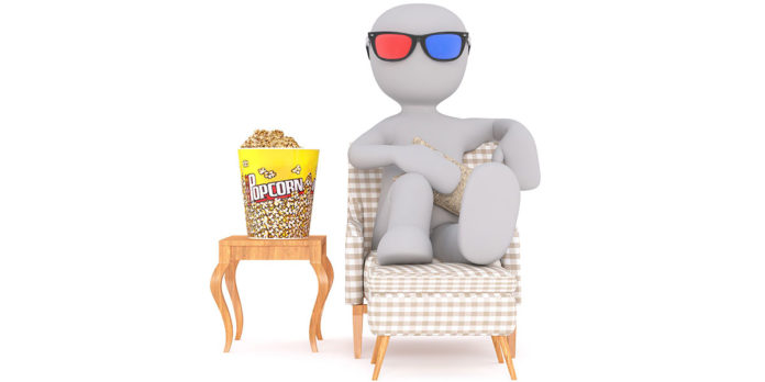 nonton film dengan popcorn