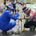 Cegah Abrasi, Polres Abdya Tanam Ribuan Mangrove di Pesisir Pantai Lama Tuha