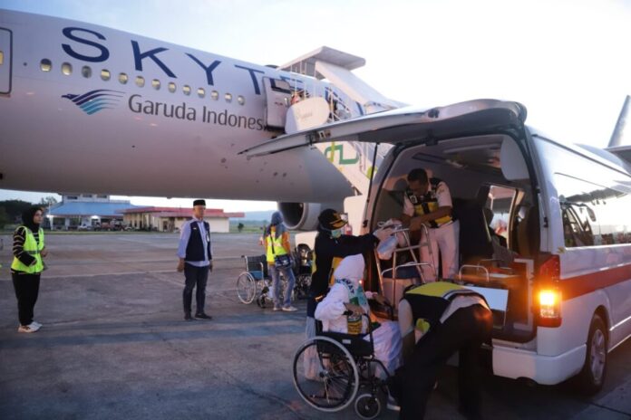 Jemaah haji tiba di Aceh. Foto : ist
